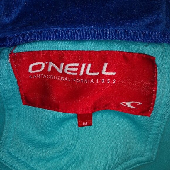 O'neill Ladies Size Medium Teal Full Zip Fitted Jacket with Faux Fur Lined Hood - Picture 3 of 8